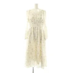 プロポーション ボディドレッシング PROPORTION BODY DRESSING フラワープリントフロントボタンワンピース 長袖 ロング 花柄 S アイボリー 白 /NR ■OS