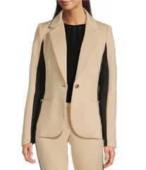 ダナキャラン レディース アウター コート スキューバ ブレザー DKNY By Donna Karan TwoToned Scuba Notch Lapel SingleBreasted Blazeのサムネイル