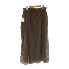 アーバンリサーチ URBAN RESEARCH リバーシブル2WAYギャザーSK ロングスカート Free 茶色 ブラック 無地  /AG ■OS