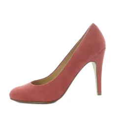 ナインウエスト NINE WEST パンプス ハイヒール プレーントゥ スエード 6.5M ピンク /YO24