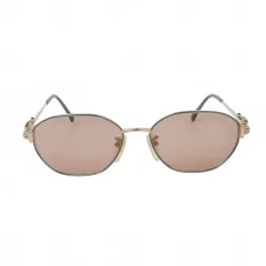 イヴサンローラン YVES SAINT LAURENT ヴィンテージ オーバル サングラス メタルフレーム ゴールド金具 ブラウン 31-0012