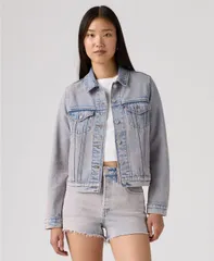 リーバイス レディース アウター ジャケット・ブルゾン コットン デニム Levis Womens Original Cotton Denim Trucker Jacket Rose Water Trのサムネイル