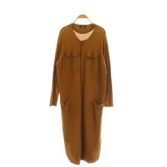 ズッカ zucca 長袖 ニットワンピース ロング 切替 カットオフ M ブラウン /MY ■OS