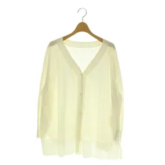スピック&スパン Spick&Span 23SS ICECOTTON 2wayオーバーサイズカーディガン ニット 長袖 Vネック ホワイト /MY ■OS