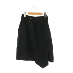 ヒューゴボス HUGO BOSS ベルト付きラッフルスカート UK8 ダークネイビー /DO ■OS