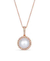 ル ヴァン レディース アクセサリー ネックレス・チョーカー・ペンダントトップ レース Le Vian Vanilla Pearl 9mm Nude Diamond 13 ctw Halo Pendant Necklace in 14k Rose Gold A