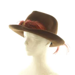カシラ CA4LA ハット 中折れ帽子 フェザー装飾 ウール ブラウン 茶色 /MI ■OS