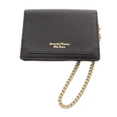 サマンサタバサプチチョイス Samantha Thavasa Petit Choice インサイドバイカラー 名刺入れ レザー ロゴ 黒