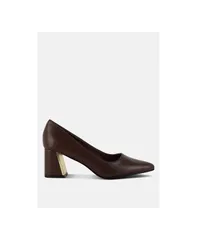 ロンドンラグ レディース シューズ パンプス トール ヒール London Rag Womens Casey Metallic Detail Block Heel Pumps Brown ブラウン