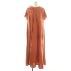 トラッゾドンナ Torrazzo Donna フレンチスリーブギャザーワンピース ロング コットン オレンジ /NR ■OS