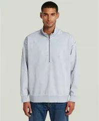 ジースター メンズ アウター ニット・セーター GStaraw Mens Relaxed HalfZip Sweater Snow bleachのサムネイル