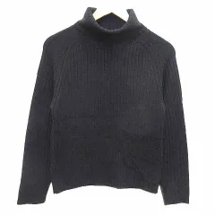 23区 オンワード樫山 ニット セーター タートルネック 長袖 ウール 44 XXL 黒 ブラック /YK