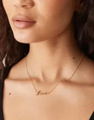 アクセサライズ レディース アクセサリー ネックレス・チョーカー・ペンダントトップ レース Accessorize Z love necklace in 14k gold plated GOLD ゴーのサムネイル