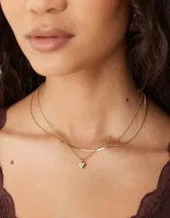 アクセサライズ レディース アクセサリー ネックレス・チョーカー・ペンダントトップ レース Accessorize Z bubble heart layered necklace in 14k golのサムネイル