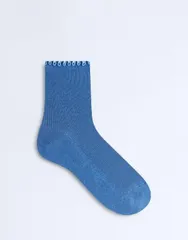 トップショップ レディース アンダーウェア 靴下 リブ Topshop ribbed frill trim socks BLUE ブルーのサムネイル
