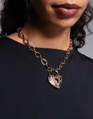 アルド レディース アクセサリー ネックレス・チョーカー・ペンダントトップ ヴィンテージ レース ALDO luvella vintage heart lock necklace tone GOLDのサムネイル