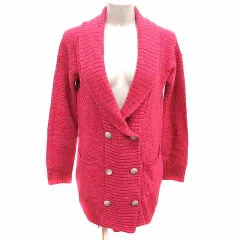 ロートレアモン LAUTREAMONT ニットジャケット カーディガン ショールカラー 長袖 38 M ピンク /YK