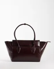 エイソス レディース バッグ ASOS DESIGN structured jumbo tote bag Burgundy バーガンディのサムネイル