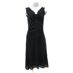 プロポーション ボディドレッシング PROPORTION BODY DRESSING ワンピース ロング ノースリーブ 2 M 黒 ブラック /YI