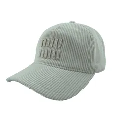 【中古】 MIU MIU ミュウミュウ ベロア ベースボールキャップ 5H179 2F81 サイズ ホワイト ユニセックス 帽子 26009148 RD