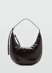 マンゴ レディース バッグ Mango half moon shoulder bag in deep BROWN ブラウンのサムネイル