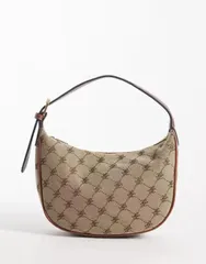 マンゴ レディース バッグ Mango monogram shoulder bag in mid BROWN ブラウンのサムネイル