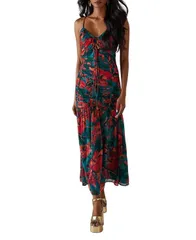 ウエアハウス レディース トップス ワンピース シフォン ミディ Warehouse Chiffon Gathered Channel Midi Dress Floralのサムネイル