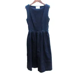 フレイアイディー FRAY I.D ワンピース ひざ丈 デニム ノースリーブ 1 L 紺 ネイビー /AU