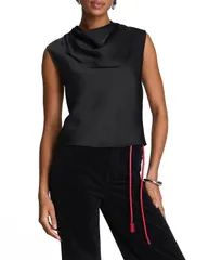 スパンク レディース トップス シャツ シルク ノースリーブ SPANX Better Than Silk Sleeveless Cowlneck Top Classic Black ブラックのサムネイル