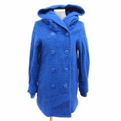 アズノウアズ ピンキー AS KNOW AS PINKY ダブルコート フード 長袖 ウール 青 ブルー /YK