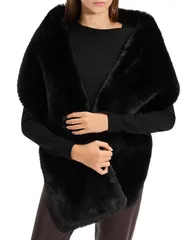 セオリー レディース アクセサリー マフラー・ストール・スカーフ Theory Faux Fur Stole Black ブラックのサムネイル