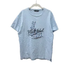 ブラックレーベル BLACK LABEL Tシャツ カットソー クルーネック プリント 半袖 M 水色 ライトブルー 紺 ネイビー 黒 ブラック 赤 レッド /MS