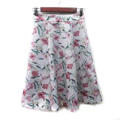 アプワイザーリッシェ Apuweiser-riche フレアスカート ミモレ ロング 花柄 1 S ピンク /YI