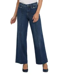 エヌワイディージェイ レディース ボトムス デニムパンツ ワイドレッグ ジーンズ NYDJ Teresa Mid Rise Wide Leg Jeans in Louvre Sapphire Louvre Sapphire サファイア