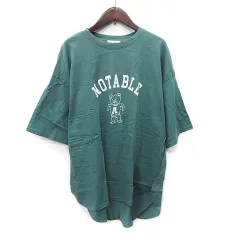 ヘルム Helm Tシャツワンピース チュニック 半袖 L 緑 グリーン /YI ●RY