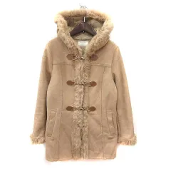 エニィスィス エニシス anySiS ショートコート フェイクムートン フード ラビットファー 1 ベージュ /MS