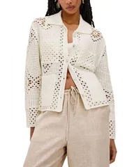 レイルズ レディース アウター カーディガン ニット Rails Patmos Open Knit Cardigan Ivory アイボリー