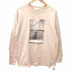 ビーミングバイビームス B:MING LIFE STORE by BEAMS Tシャツ カットソー クルーネック プリント 長袖 F ベージュ /YK