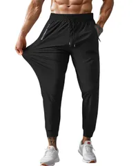 動きやすく快適トレーニングウェア ジャージ 下 薄くて 速乾 スポーツ メンズ パンツ gym ジム スポーツウェア ウォーキング トレーニングパンツ ズボン ジョガーパンツ (JP, アルファベット, XL, ブラック) [ブラック] [XL]