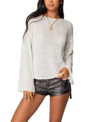 アディクテッド レディース アウター ニット・セーター ドロップショルダー Ediktedrop Shoulder Light Knit Sweater White ホワイト