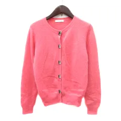 エージーバイアクアガール AG by aquagirl カーディガン ニット ビジュー アンゴラ混 M ピンク /MN