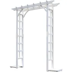 천연목 퍼걸러 아치 (너비 182.5 x 깊이 40 x 높이 195.5 cm) 흰색 BP-R200WHT (SST) 가든 가든 아치 우든 [무료 배송] [☆ 유키 ☆ 샵]