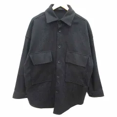 ネオス neos addictive design シャツジャケット ステンカラー L 黒 ブラック /YK