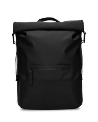 レインズ メンズ バッグ バックパック・リュックサック レザー フェイクレザー Rains Trail Faux Leather Roll Top Backpack Black ブラックのサムネイル