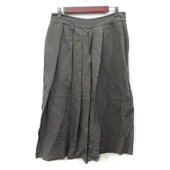 ザラウーマン ZARA WOMAN ワイドパンツ スカンツ 麻混 リネン混 緑 カーキ /YI