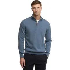 バブアー メンズ アウター ニット・セーター コットン Barbour Cotton 12Zip Sweater Mens Dusk Blue ブルーのサムネイル