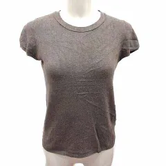 ザラ ZARA ニット カットソー 半袖 S 茶 ブラウン /YK