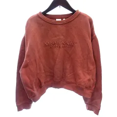 マウジー MOUSSY トレーナー スウェット 裏起毛 刺繍 長袖 F テラコッタ 茶 ブラウン /AU
