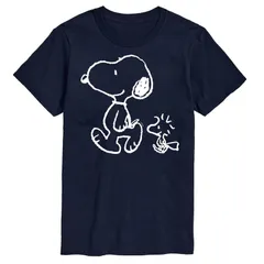 アニメキャラクター レディース トップス Tシャツ グラフィック Licensed Character Mens Peanutsnoopy Walk Graphic Tee Navy ネイビー