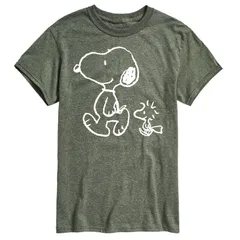 アニメキャラクター レディース トップス Tシャツ グラフィック Licensed Character Mens Peanutsnoopy Walk Graphic Tee Green グリーン